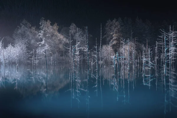 Μπλε Λίμνη Νύχτα — Φωτογραφία Αρχείου