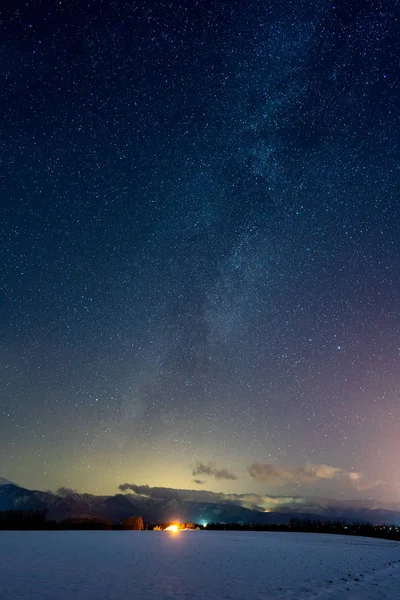 Tejút Galaxis Télen — Stock Fotó