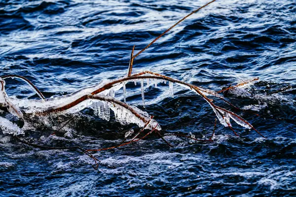 Ice River Winter — Stockfoto