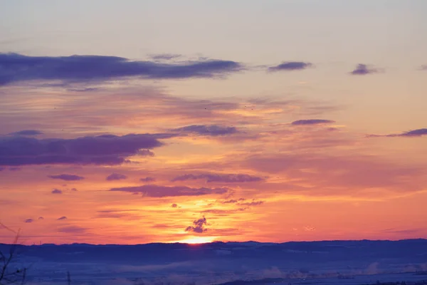 Рассвет Ледяной Туман Ранним Утром — стоковое фото