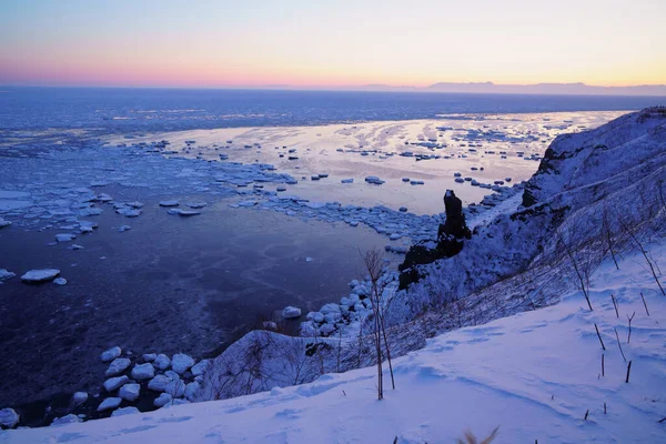 Gelo Deriva Inverno Hokkaido — Fotografia de Stock