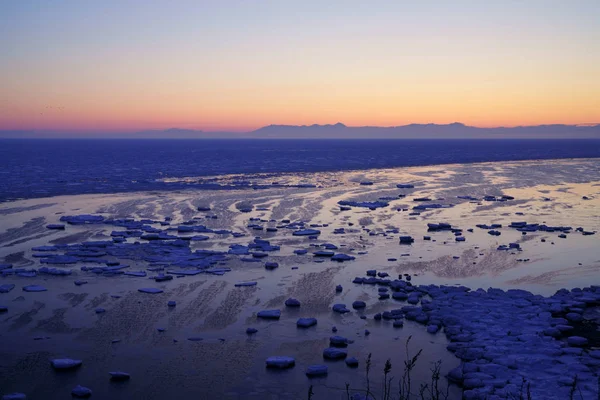 Ledová Tříšť Zimě Hokkaido — Stock fotografie