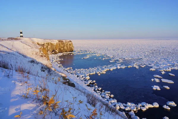 Gelo Deriva Inverno Hokkaido — Fotografia de Stock