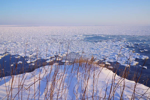 Gelo Deriva Inverno Hokkaido — Fotografia de Stock