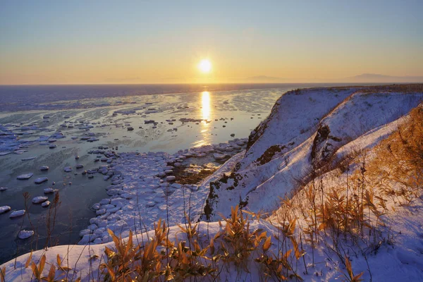 Дрейфний Лід Взимку Хоккайдо — стокове фото