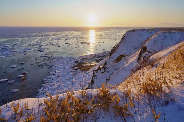 Hielo Deriva Invierno Hokkaido — Foto de Stock