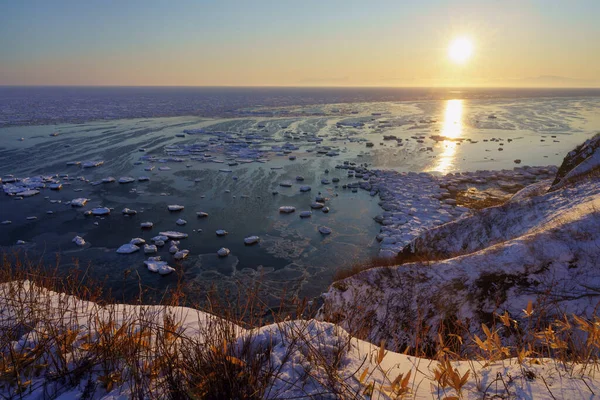 Gelo Deriva Inverno Hokkaido — Fotografia de Stock