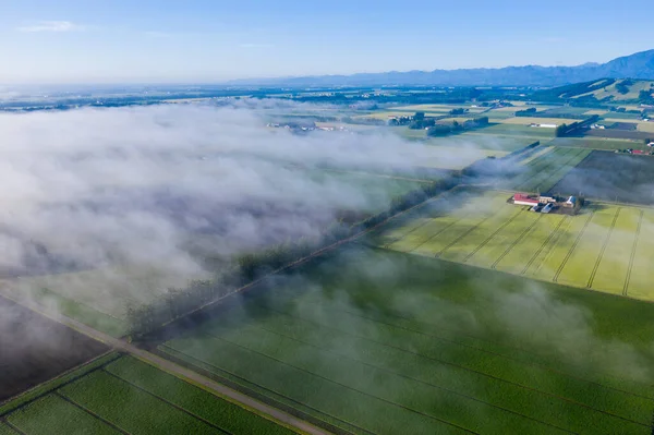 Mglisty Krajobraz Tokachi Hokkaido — Zdjęcie stockowe