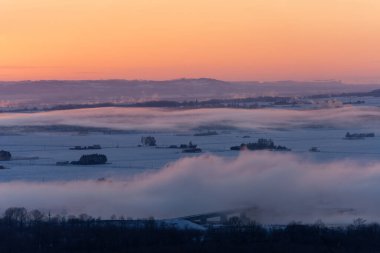 frost smoke in winter hokkaido