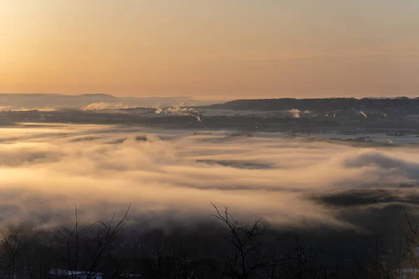 Mróz Dym Zimie Hokkaido — Zdjęcie stockowe