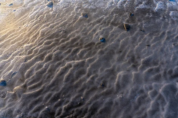Solo Congelado Perto Mar Inverno — Fotografia de Stock