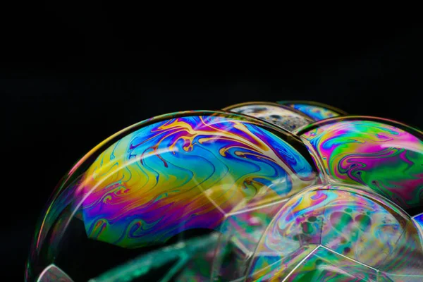 Colorful Soap Bubble Black Background — Stock Photo, Image