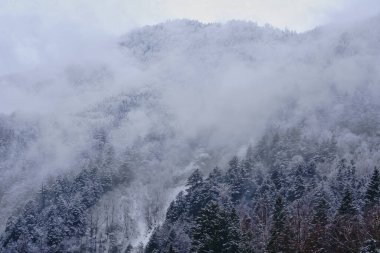 Kış Hokkaido 'sunda kar dağı