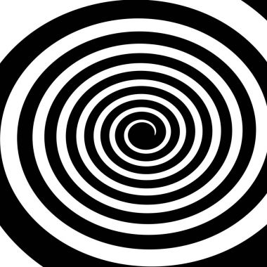 Siyah ve beyaz hipnotik sarmal girdap hipnotik psychedelic expe