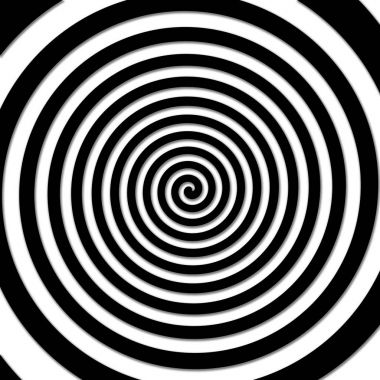 Siyah ve beyaz hipnotik sarmal girdap hipnotik psychedelic expe