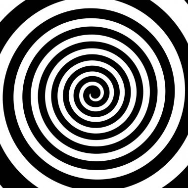 Siyah ve beyaz hipnotik sarmal girdap hipnotik psychedelic expe