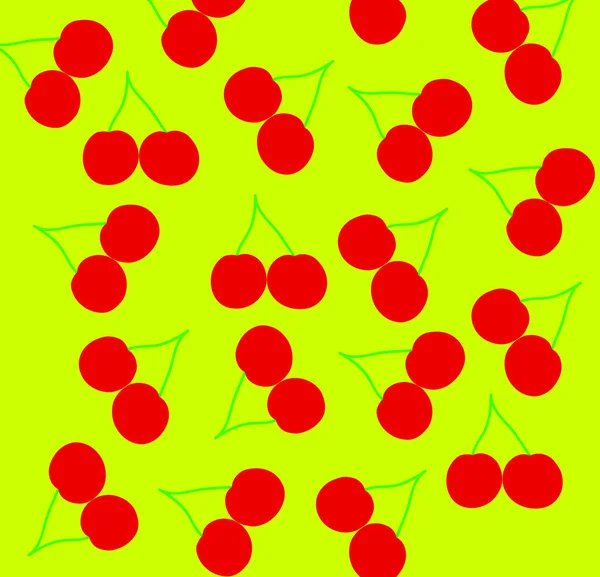 Μοτίβο κόκκινο απλό κεράσια σε πολύχρωμο φόντο — Φωτογραφία Αρχείου