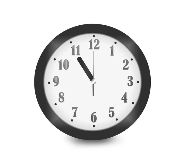 Ρεαλιστική αναλογική μαύρο λευκό ασημί ρολόι τοίχου με 12 ώρες iso — Φωτογραφία Αρχείου