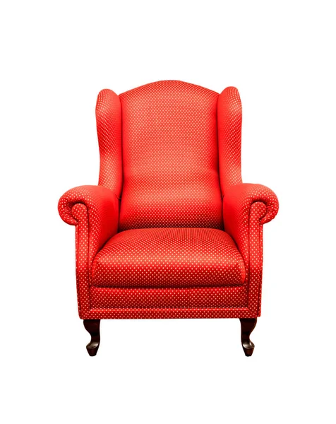 Red decorated baroque style armchair over white background — Stock Photo, Image