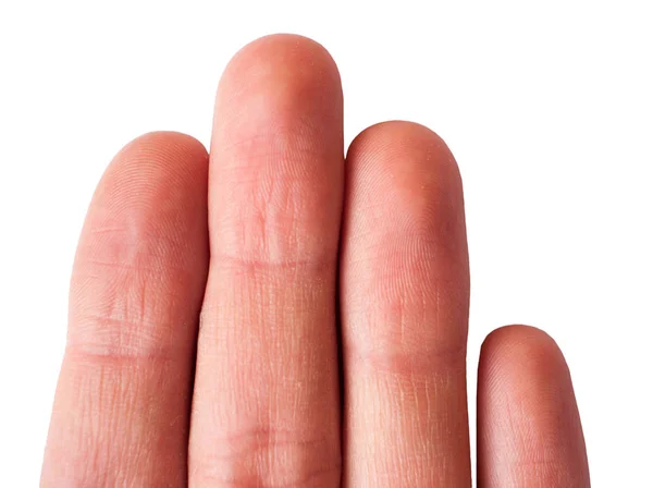 Пальцы белого европейца на белом фоне — стоковое фото