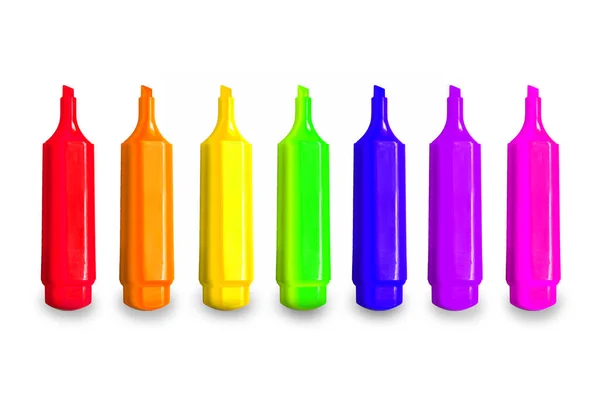 Isolierter Regenbogen aus bunten Stiftzeichen. Glückliche Kindheit für ch — Stockfoto