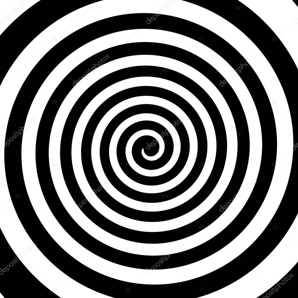 Black and white hypnotic spiral vortex hypnotic psychedelic expe
