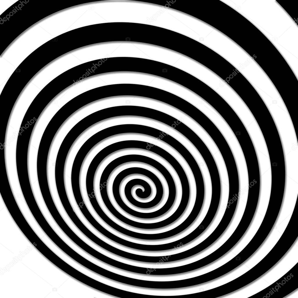 Black and white hypnotic spiral vortex hypnotic psychedelic expe
