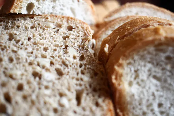 Польська білий смачний хліб крупним планом докладно склад — стокове фото