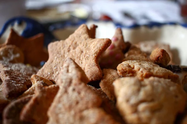 Många pepparkakor nära detaljerad upp makro sammansättning — Stockfoto