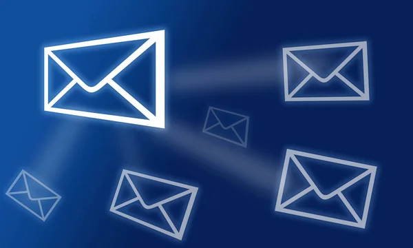 Kleurrijke afbeelding van Internet. Verzenden van e-mails. Verbonden e-mails — Stockfoto