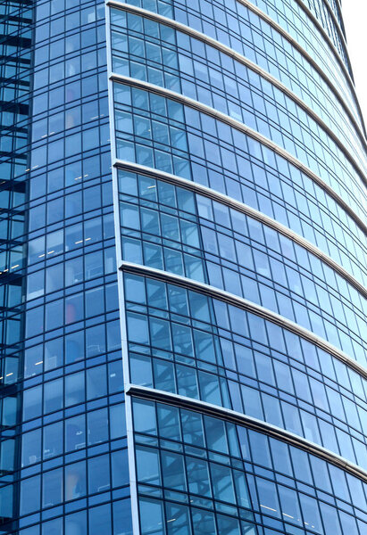 Business buildings detail - architecture with sky reflection background
