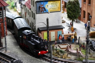 Polonya, Wroclaw, 30 Nisan, 2017: Stacyjkowo, tren modeli maquett