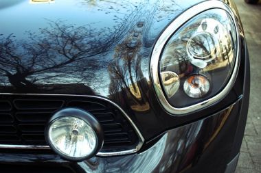 Pruszkow, Polonya, 26 Mart 2017: siyah krom Mini Coopercar clo