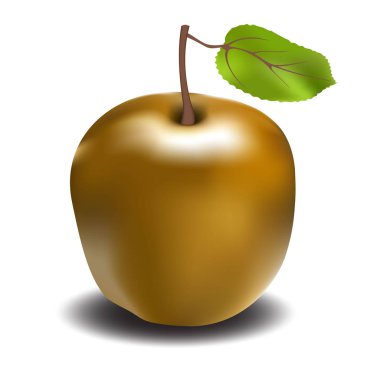 Beyaz zemin üzerine altın takı apple yakın çekim