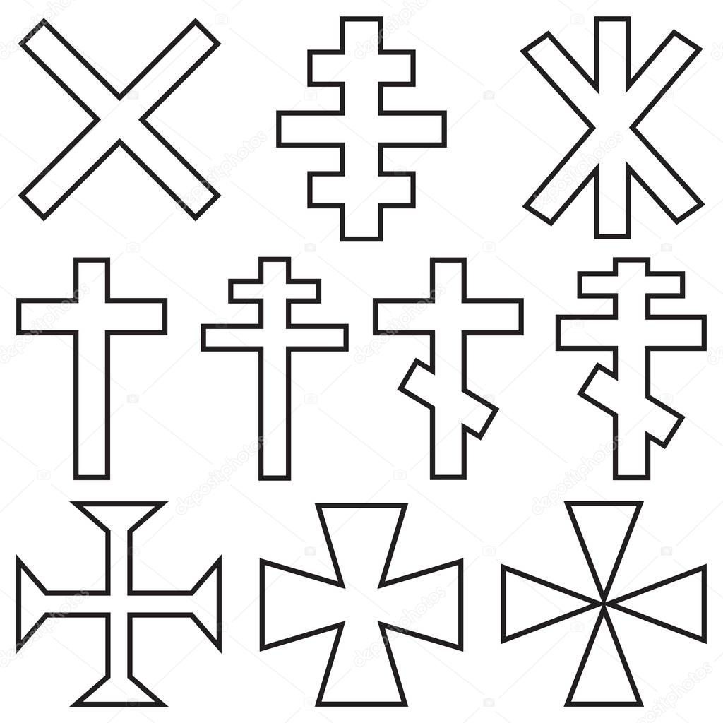 set of Christian crosses