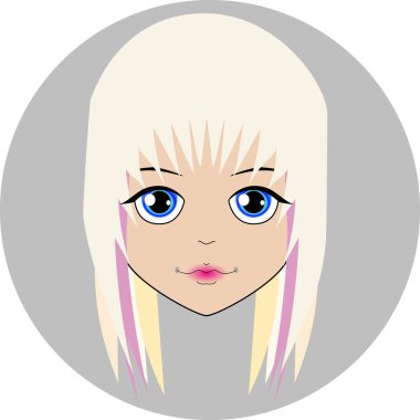 sarışın kısa saçlı ve mavi gözleri iri neşeli bebeğin yüzü