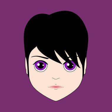 Kawaii üzgün adam büyük Menekşe gözler anime ile