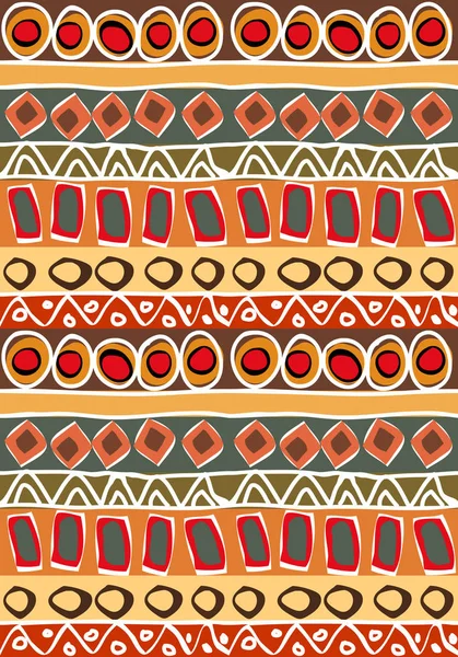 Authentische afrikanische nahtlose Muster mit roter und brauner Farbe — Stockvektor