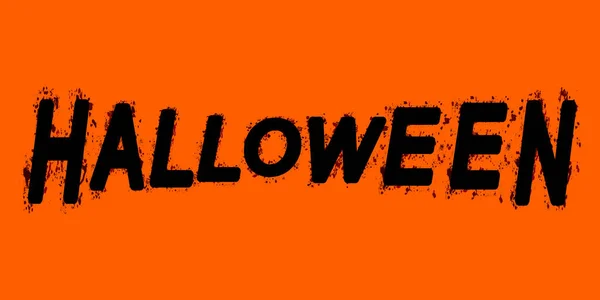 Dirty sanguinante spaventoso grunge lettering Halloween con macchie su oran — Vettoriale Stock