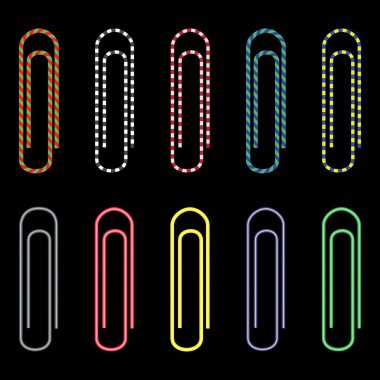 3D set foto gerçekçi renkli ataç