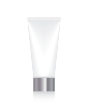 3D fotogerçekçi temiz kozmetik ürün paketleme. W izole