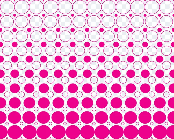 Círculos de meio-tom rosa sem costura em fundo transparente — Vetor de Stock