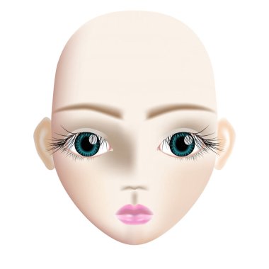 3D beyaz tenli yüz bebek melek bebek büyük güzel mavi tuş ile