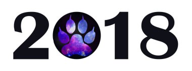 Siyah yazıt bir pençe bir alanı desenle ile 2018. Köpek p