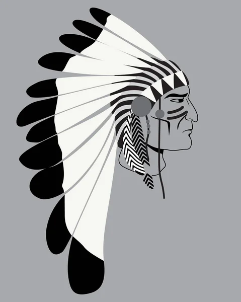 Adam Kızılderili Şef. Bir Kızılderili ch silüeti logosu