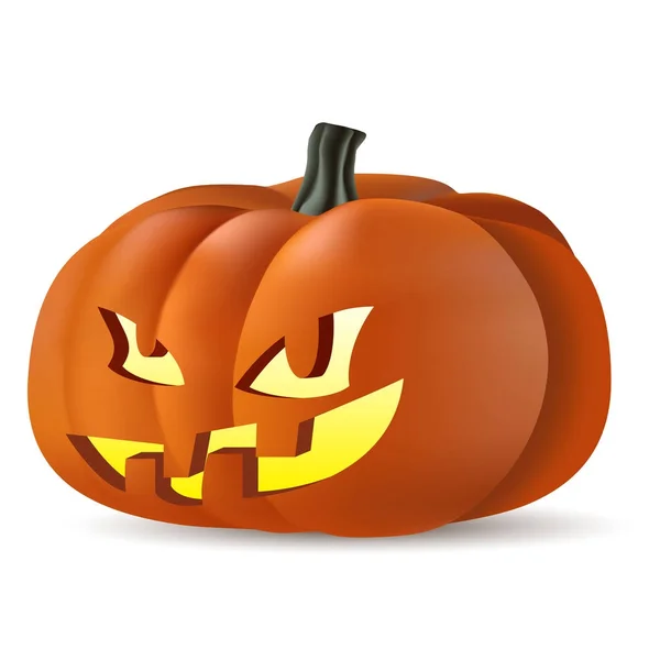 Zucca 3d per Halloween. La testa del cric con la l gialla — Vettoriale Stock