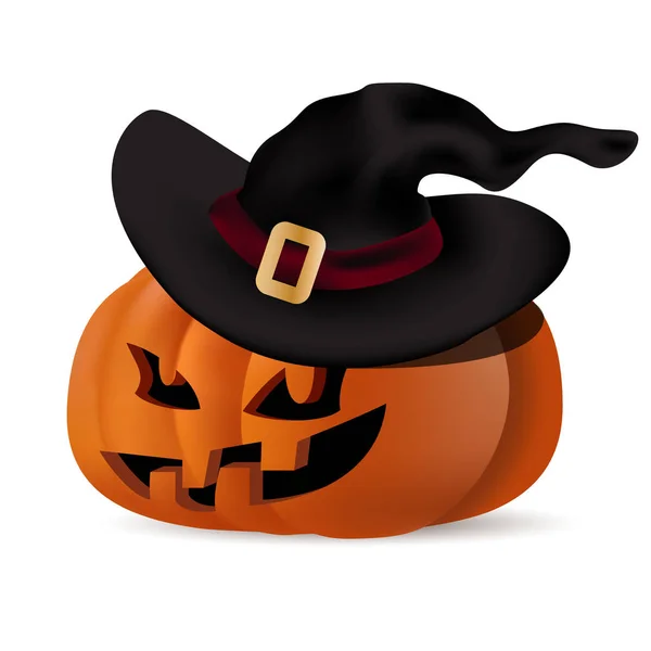 3D pumpa till Halloween. Huvud Jack med ett svart tomrum och en b — Stock vektor