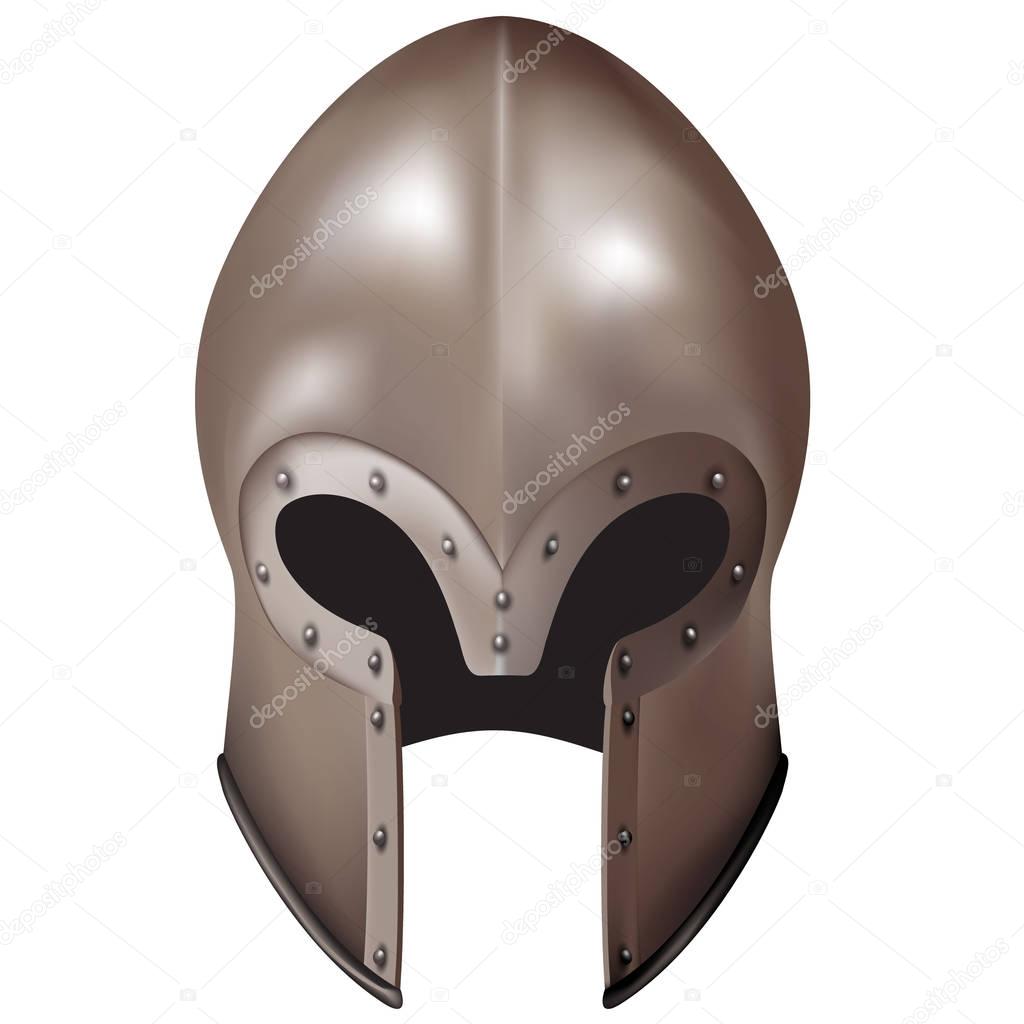 3d medieval Italian closed helmet. Helmet without visor