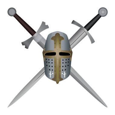 3D Ortaçağ Topfhelm kask. Kask ile yatay görüntüleme yarık