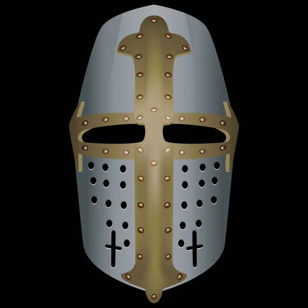 3D Ortaçağ Topfhelm kask. Kask ile yatay görüntüleme yarık